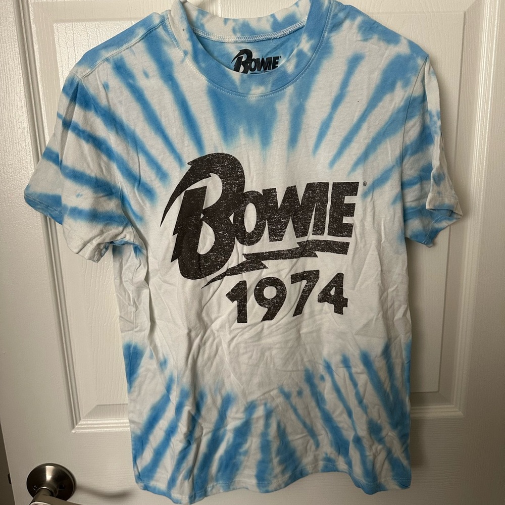 David Bowie 1974 Blue Tie-Dye Men's Short Sleeve Tee